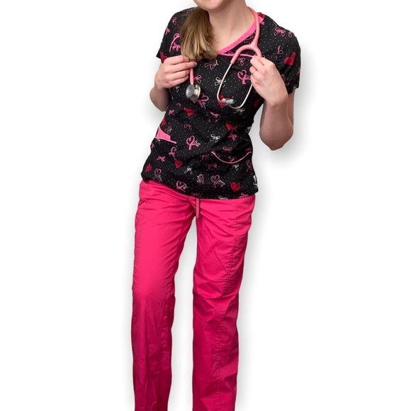 Pink Cargo Scrub Set Bottoms - Picture 3 of 11